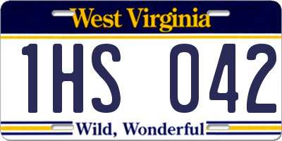 WV license plate 1HS042