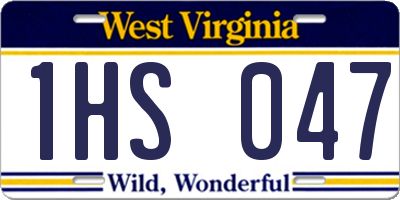 WV license plate 1HS047