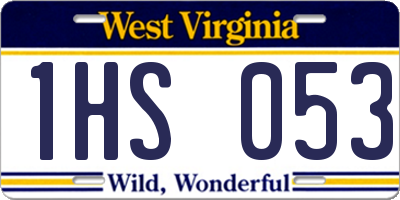 WV license plate 1HS053