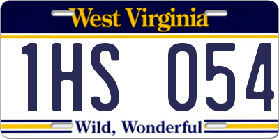 WV license plate 1HS054
