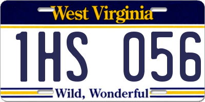 WV license plate 1HS056