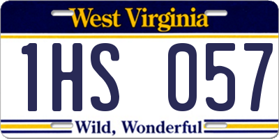 WV license plate 1HS057
