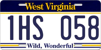 WV license plate 1HS058