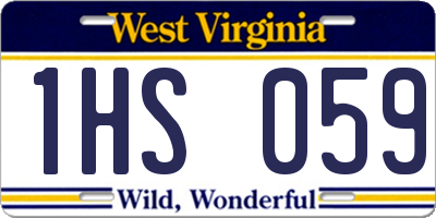 WV license plate 1HS059