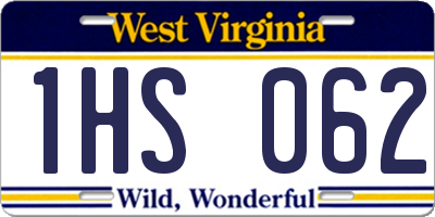 WV license plate 1HS062