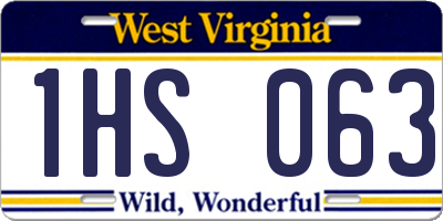 WV license plate 1HS063