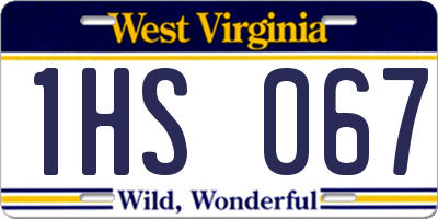 WV license plate 1HS067