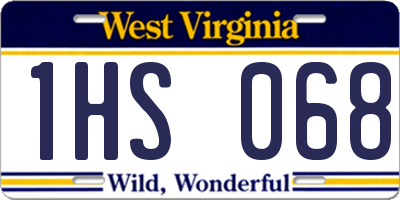 WV license plate 1HS068