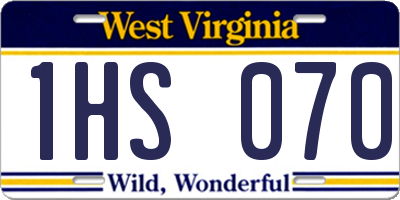 WV license plate 1HS070