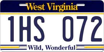 WV license plate 1HS072