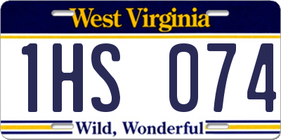 WV license plate 1HS074