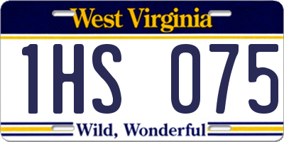 WV license plate 1HS075
