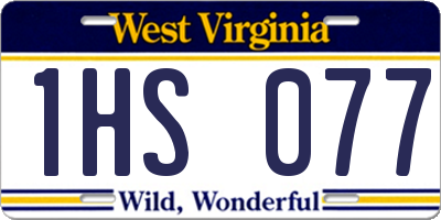 WV license plate 1HS077