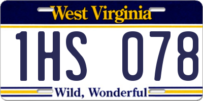 WV license plate 1HS078