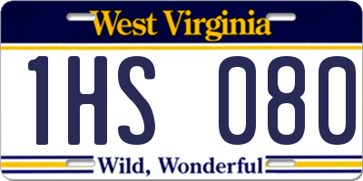 WV license plate 1HS080