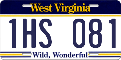WV license plate 1HS081