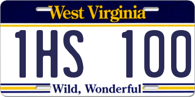 WV license plate 1HS100