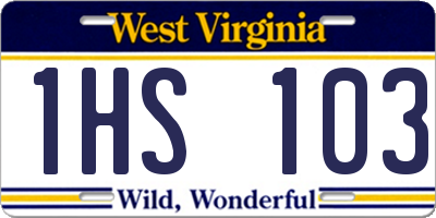 WV license plate 1HS103
