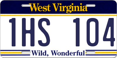 WV license plate 1HS104