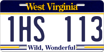 WV license plate 1HS113