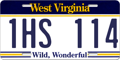 WV license plate 1HS114
