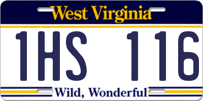 WV license plate 1HS116