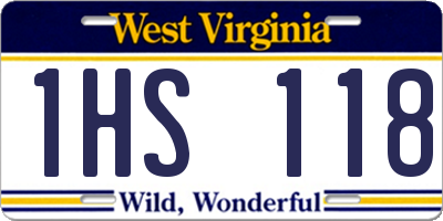 WV license plate 1HS118