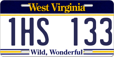 WV license plate 1HS133
