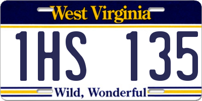 WV license plate 1HS135