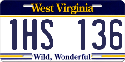WV license plate 1HS136