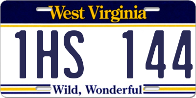 WV license plate 1HS144