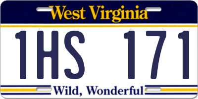 WV license plate 1HS171