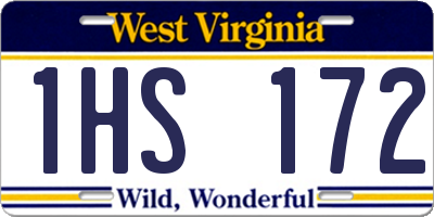 WV license plate 1HS172