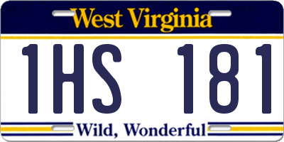 WV license plate 1HS181