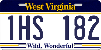 WV license plate 1HS182