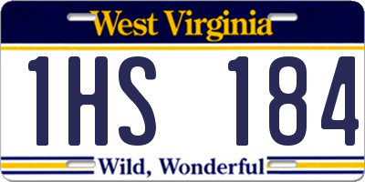 WV license plate 1HS184