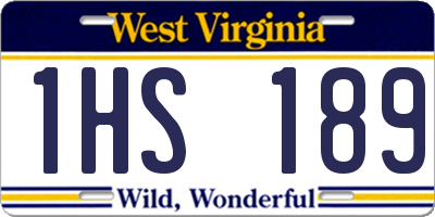 WV license plate 1HS189