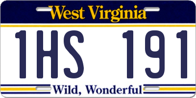 WV license plate 1HS191