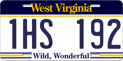 WV license plate 1HS192
