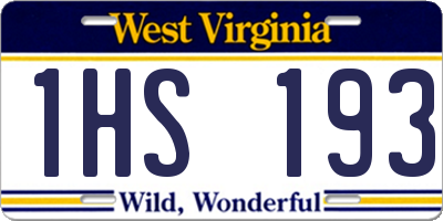 WV license plate 1HS193