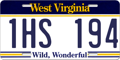 WV license plate 1HS194