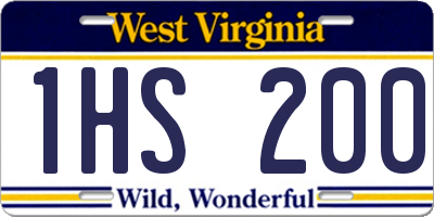 WV license plate 1HS200