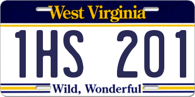 WV license plate 1HS201