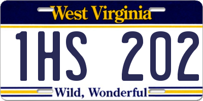 WV license plate 1HS202