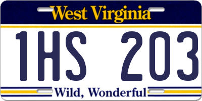 WV license plate 1HS203