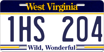 WV license plate 1HS204