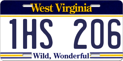 WV license plate 1HS206