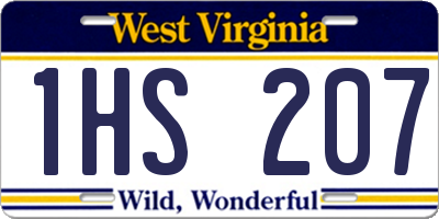 WV license plate 1HS207