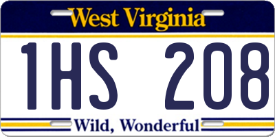 WV license plate 1HS208