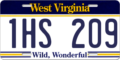 WV license plate 1HS209